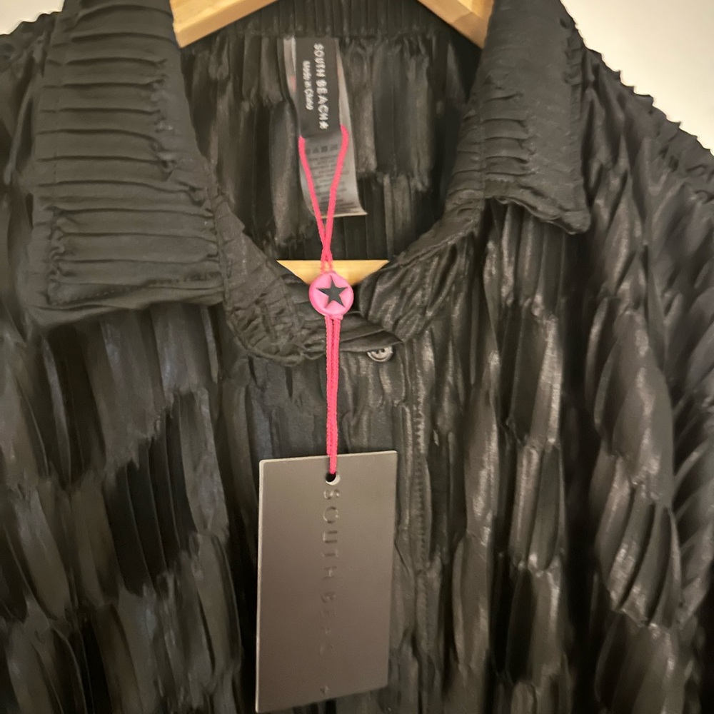 South beach black swimsuit cover up top